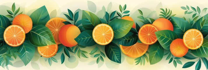Wall Mural - Elegant Abstract Orange Fruit Background Vector Art