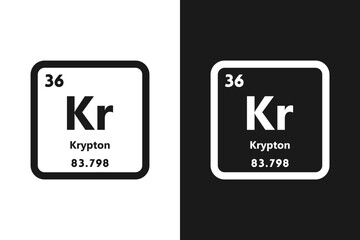 Wall Mural - Krypton, Kr, chemical periodic element icon. The chemical element of the periodic table. Sign with atomic number.