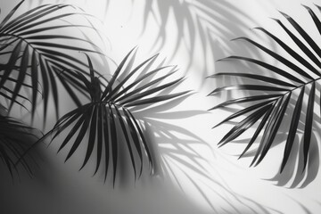 Wall Mural - Palm Leaf Shadows on White Wall