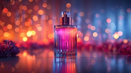 Radiant Glow: A Brightly Lit Bottle of Perfume