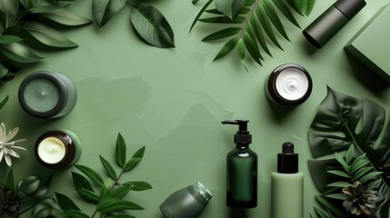 Poster - Eco friendly beauty products with biophilic design mockups