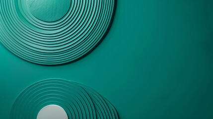 Poster - Teal Green Minimalist Abstract Lines Background With White Space