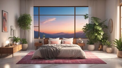 Wall Mural - Beautiful and expensive bedroom in a minimalist style