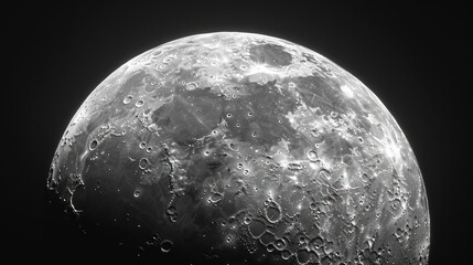 Wall Mural - moon showing surface details against sky