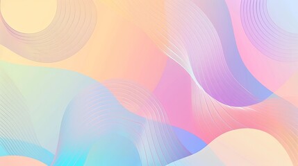 Poster - Minimalist gradient pastel color scheme smooth lines and geometric shapes modern clean design