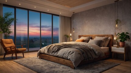 Wall Mural - Beautiful and expensive bedroom in a minimalist style