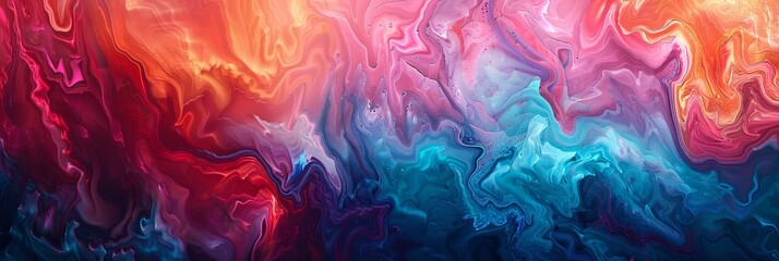 Poster - Abstract Colorful Swirls of Paint in a Modern Futuristic Pattern