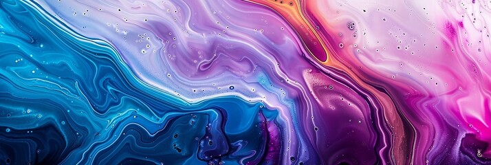 Poster - Abstract Modern Art Painting With Blue, Purple, and Pink Color Swirls