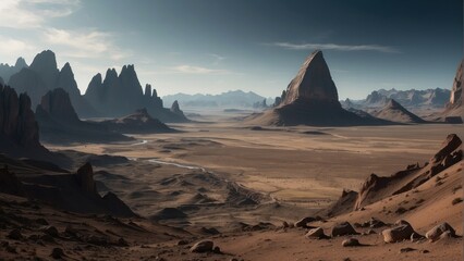 Beautiful desert on an unearthly planet