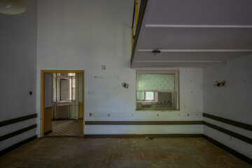 Wall Mural - Old historic haunted orphanage in an abandoned palace in Hungary