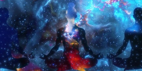 Wall Mural - cosmic odyssey. meditation of the body and concentration of thoughts