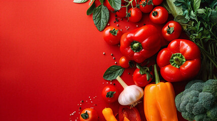 Wall Mural - On background, a vegetable shines with pure organic charm. Fresh and ready, it's a vegetarian's delight.