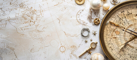 Wall Mural - astrology. astrologer calculates natal chart and makes a forecast of fate tarot cards, fortune telli