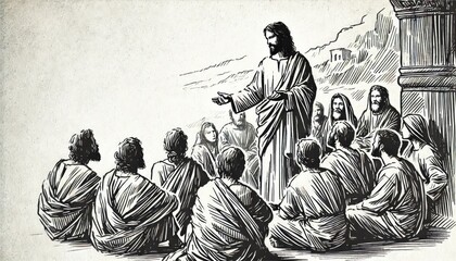 Jesus Affirms he is the Son of God, John 9. Digital illustration.