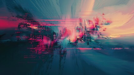Poster - Abstract glitch art frame background