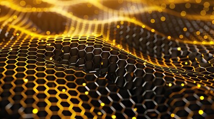 Poster - Hexagon network technology abstract background concept.