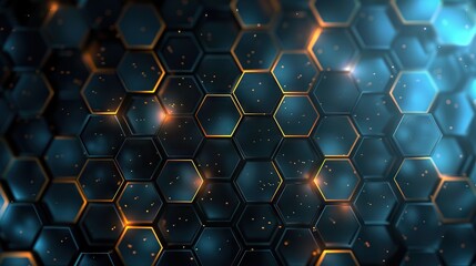 Poster - Hexagon network technology abstract background concept.