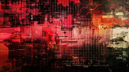 Poster - bright, dynamic digital data visuals with tech and futuristic frames, embodying abstract and modern 