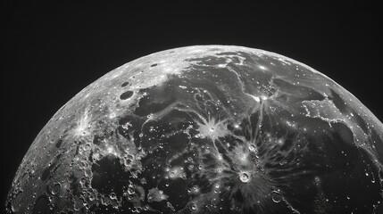 Wall Mural - moon showing surface details against sky