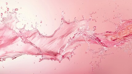 Canvas Print - A splash of makeup or fragrance on a pink backdrop