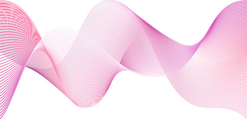 Wall Mural - Pink line wave as breast cancer abstract background. Vector curve light magenta tech design. Silk fiber swirl curved in wind flow. Purple wavy soft effect design.