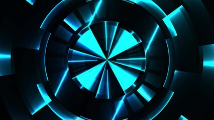 Aufkleber - Light blue glass animation on black background