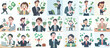 © Sabiqul Fahmi - vector set of business people holding money in flat design style