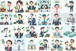 © Sabiqul Fahmi - vector set of business people holding money in flat design style