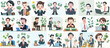 © Sabiqul Fahmi - vector set of business people holding money in flat design style