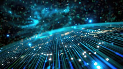 Poster - Concept of global communication using fiber optic technology for computer data
