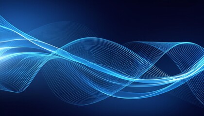 Wall Mural - wave line art curve design flow motion smooth flowing gradient abstract art background image with smooth lines mystery blue color motion curve mix it middle like in fantasy via ai generate
