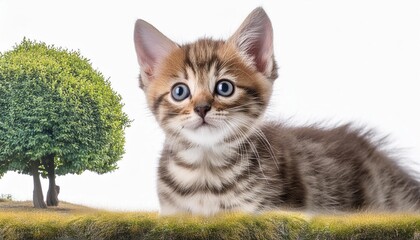 Wall Mural - kitten isolated on white background