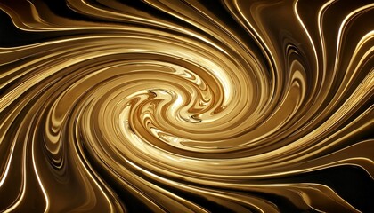 Wall Mural - golden spiral abstract background elegant luxurious gold swirl design with shiny metallic textures