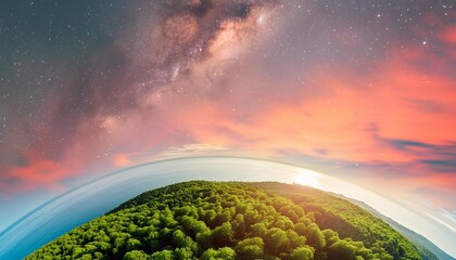 Wall Mural - green planet in space a unique and beautiful view of a living world in the cosmos