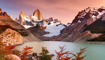 Wall Mural - mount fitz roy and laguna de los tres los glaciares national park patagonia argentina south america