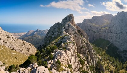 Wall Mural - puig de sraguila in mallorca a rugged mountain offering scenic hiking trails and panoramic views