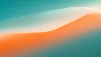 Wall Mural - vibrant orange teal white psychedelic grainy gradient background generative ai