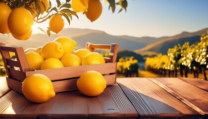 Wall Mural - citrus delight fresh lemons picked on a sunny day