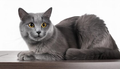 Wall Mural - gray cat isolated against a white background
