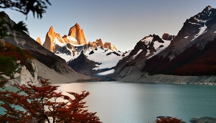 Wall Mural - mount fitz roy and laguna de los tres los glaciares national park patagonia argentina south america