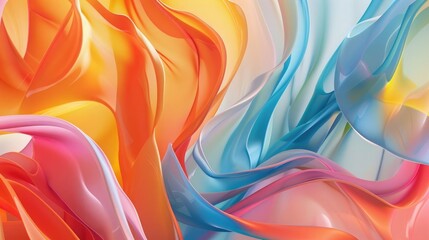 Wall Mural - Abstract surreal shapes in bright colors, ideal for backgrounds, generative AI