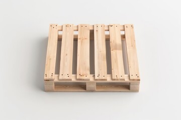 A neatly stacked pallet isolated on a pristine white background