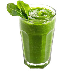 Wall Mural - Green Smoothie - Fresh, Homemade Green Smoothie in a Clear Glass , Promoting Weight Loss. Isolated on a Transparent Background. Cutout PNG.