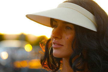 Wall Mural - portrait of a woman in a hat