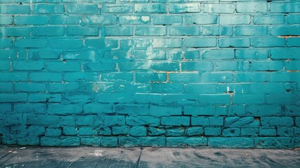 Sticker - Turquoise painted masonry walls with smooth texture