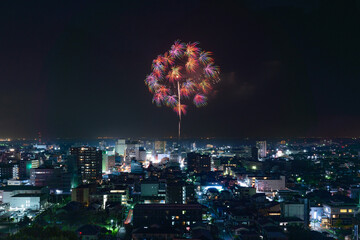 Wall Mural - Beautiful fireworks at Kisarazu Minato Matsuri Fireworks