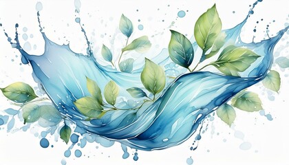 Wall Mural - water splash watercolor illustration