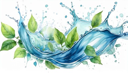 Wall Mural - water splash watercolor illustration