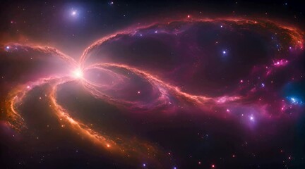 Wall Mural - Outer Space. Galaxy and Nebula. Abstract space background. Endless universe with stars and galaxies in outer space. Cosmos art. Motion design.