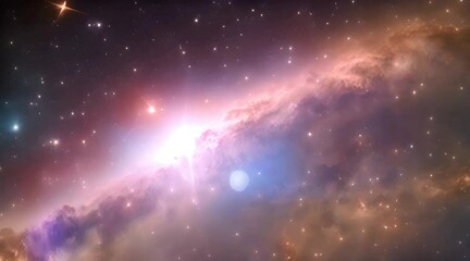 Wall Mural - Outer Space. Galaxy and Nebula. Abstract space background. Endless universe with stars and galaxies in outer space. Cosmos art. Motion design.